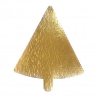 Подложка для пирожных с ручкой треугольная Золото размер 120*90мм 0,8мм уп 10шт