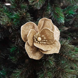 Цветок-декор на прищепке новогодний размер d-12см