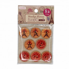 Пуговицы декоративные деревянные красные диаметр 2,5см