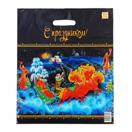 Пакет с вырубной ручкой Тройка 38*47см 60 мкм 50шт