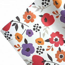 Бумага подарочная Маки размер листа 70см*100см уп 10л