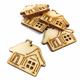Декор из дерева Домик размер 3см