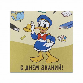 Мини-открытка 1 сентября Дональд Дак №7 7*7см