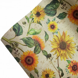 Бумага подарочная Солнечная дейзи размер листа 70см*100см уп 10л