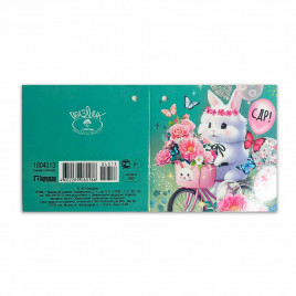 Мини-открытка Зайка на велике 7*7см арт 4313