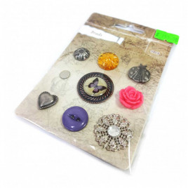 Брошки для декора Теплые воспоминания размер 0,8-2,7см