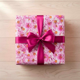 Бумага подарочная Хризантемы размер листа 70см*100см уп 10л