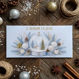 Конверт для денег НГ С Новым годом! 8*16,5см арт 59608