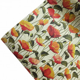 Бумага подарочная Маковое поле размер листа 70см*100см уп 10л