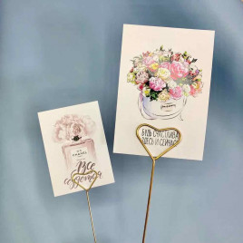 Держатель для открыток металл Сердце D-1,9см H-34см