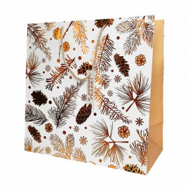 Пакет ЛЮКС НГ С Новым годом с золотым тиснением размер 37*37*18см