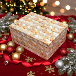 Коробка прямоугольная Золотые шары в 7-ми размерах