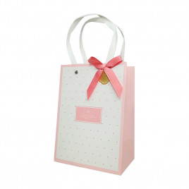 Пакет ЛЮКС Горошек с бантиком размер 16*22*10,5см
