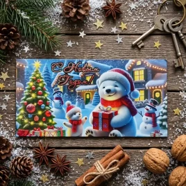 Конверт для денег НГ С Новым годом! 8*16,5см арт 48428