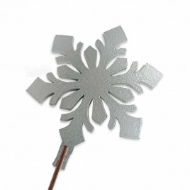 Топпер НГ Снежинка серебряная h-35см