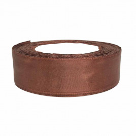 Лента атласная коричневая размер 2,5см*23м