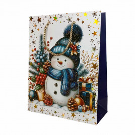 Пакет ЛЮКС НГ Снеговик размер 18*23*10см