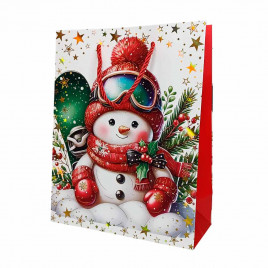 Пакет ЛЮКС НГ Снеговик размер 18*23*10см