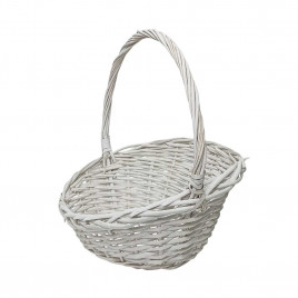 Корзина овальная белая ива скошенный край в 3-х размерах арт 830800