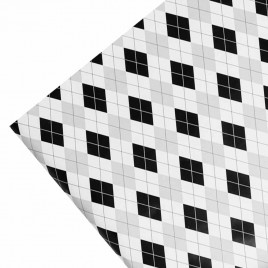 Бумага подарочная Ромбы черно-белые размер листа 70*100см уп 2л