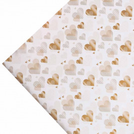 Бумага подарочная Сердечки размер листа 70*100см уп 2л