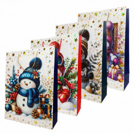 Пакет ЛЮКС НГ Снеговик размер 31*44*12см