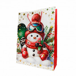 Пакет ЛЮКС НГ Снеговик размер 31*44*12см