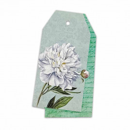 Бирка картонная Белый цветок 5*9см арт 14688