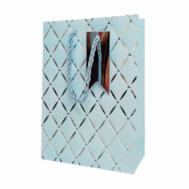 Пакет ЛЮКС Ромбики с тиснением размер 14*20*7см