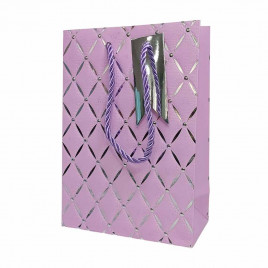 Пакет ЛЮКС Ромбики с тиснением размер 14*20*7см