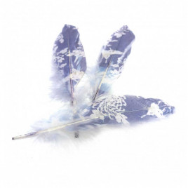 Перо с рисунком Цветы размер 18см