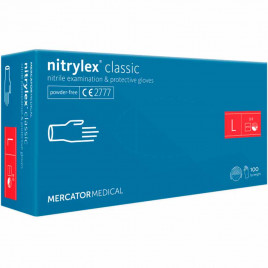 Перчатки нитриловые Nitrylex Classic голубые 50 пар XS, L