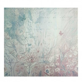 Бумага крафт лист Цветы фиолетовая размер 50*54см