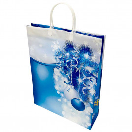 Пакет сумка размер 32*40см Белый и синий шар