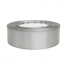 Лента атласная серебряная темная размер 2,5см*23м