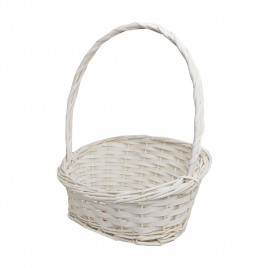 Корзина овальная белая ива скошенный край в 3-х размерах