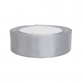 Лента атласная серая темная размер 2,5см*23м