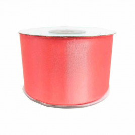 Лента атласная коралловая темная размер 5см*23м