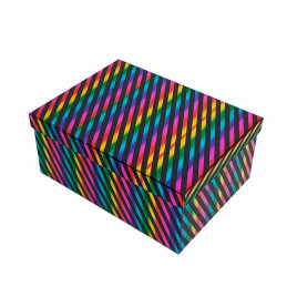 Коробка прямоугольная Радужная полоска в 2-х размерах