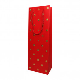 Пакет под бутылку ЛЮКС Золотые фигуры размер 12,7*36*8см