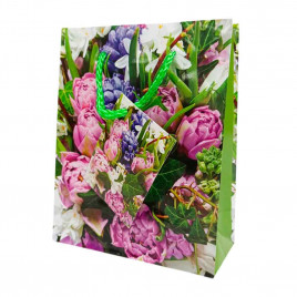 Пакет ламинированный Цветы ассорти размер 12*15*5,5см