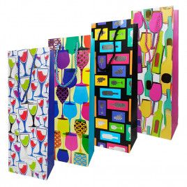 Пакет под бутылку ЛЮКС Бокалы размер 12*36*9см