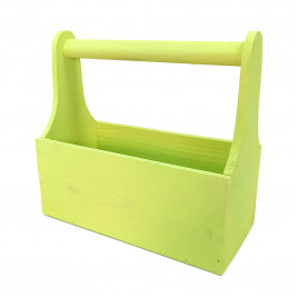 Ящик флористический с ручкой светло зеленый размер 25*13*24см