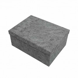 Коробка прямоугольная Кожа серая в 3-х размерах