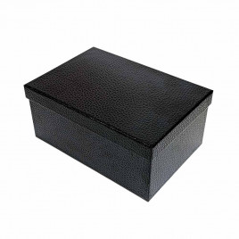Коробка прямоугольная Под кожу черная в 5-ти размерах