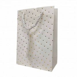 Пакет ЛЮКС Золотые точки размер 14*20*7см