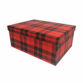Коробка прямоугольная Клетка красно-черная в 2-х размерах