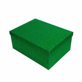 Коробка прямоугольная Зеленые блестки в 7-ми размерах