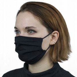 Маска многоразовая тканевая черная (упаковка 50шт) по 4 руб за штуку Россия