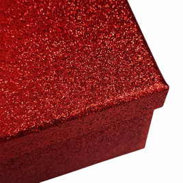 Коробка прямоугольная Красные блестки размер 29*22*12,5см